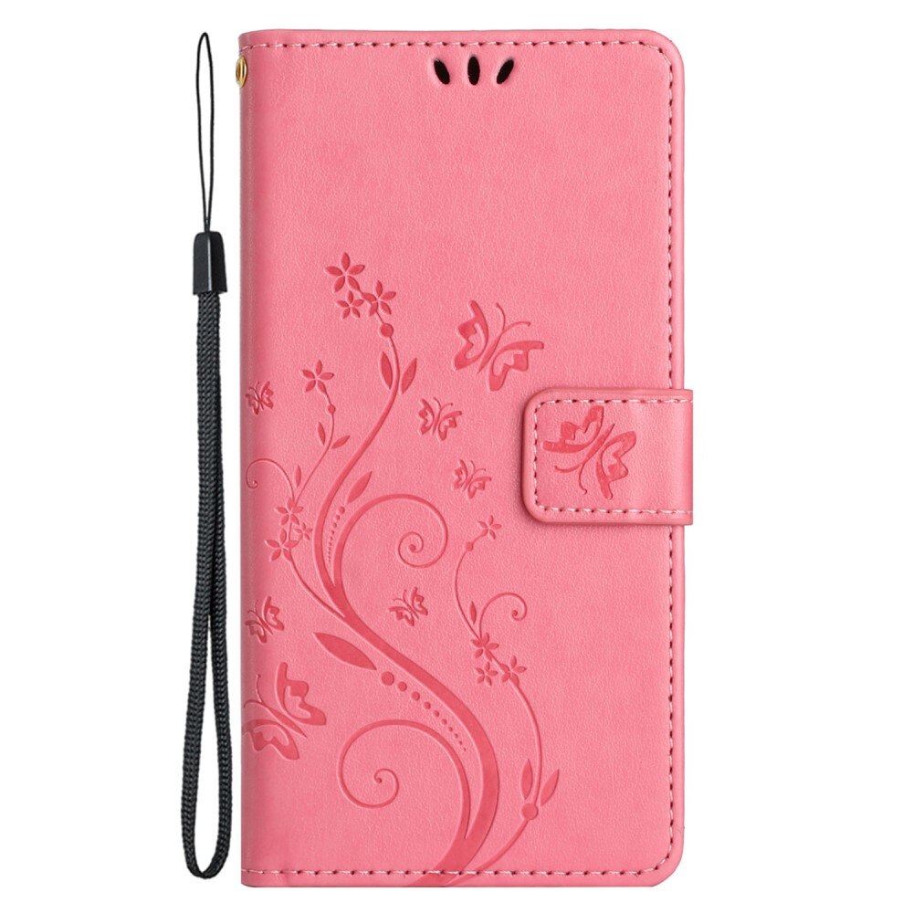 Xiaomi Redmi 13C Handyhülle mit Schmetterlingsmuster, Rosa