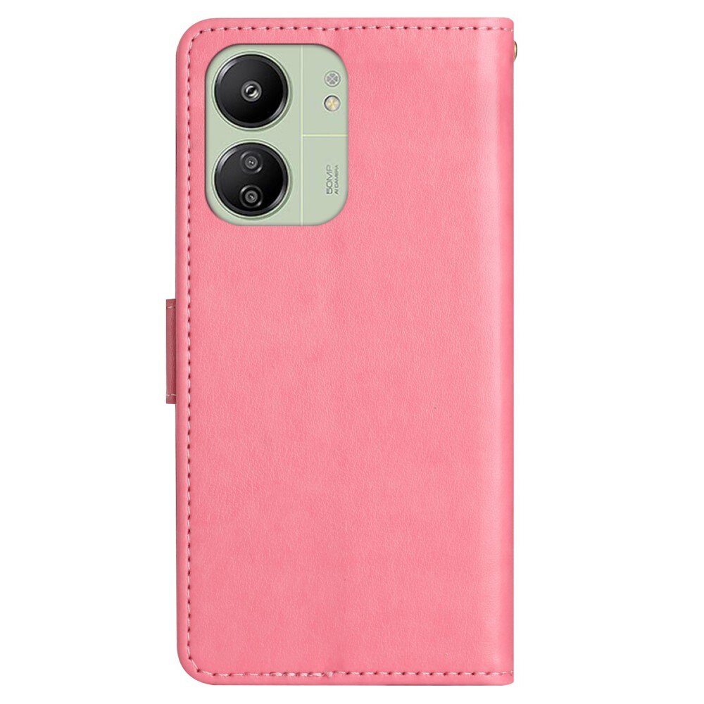 Xiaomi Redmi 13C Handyhülle mit Schmetterlingsmuster, Rosa