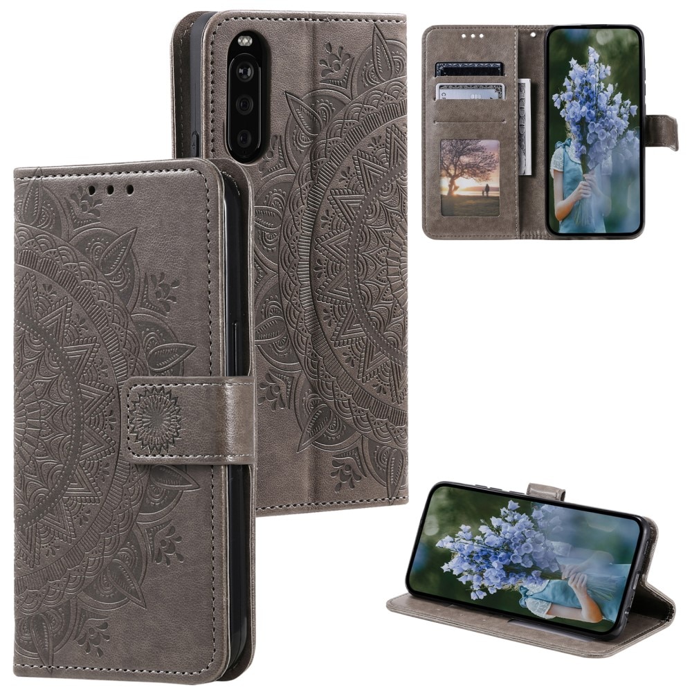 Sony Xperia 10 VI Handytasche Mandala grau