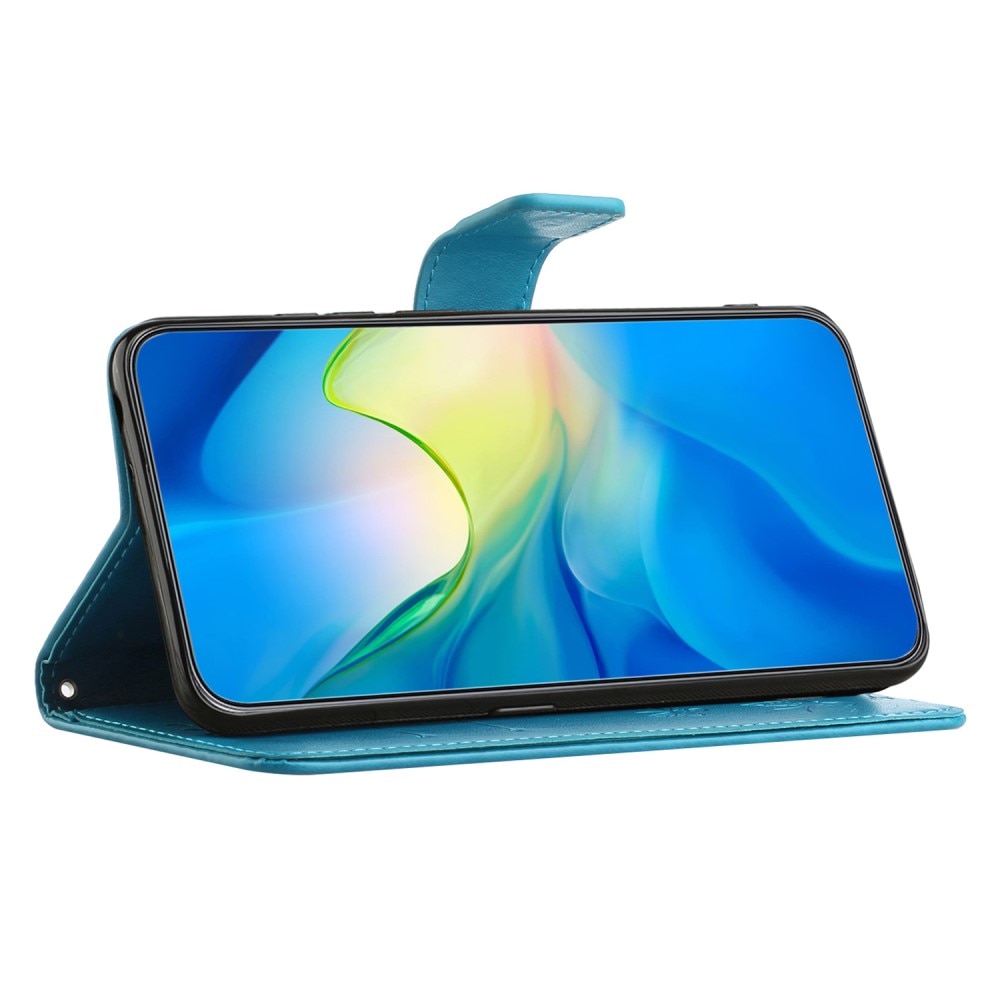 Motorola Moto G24 Handyhülle mit Schmetterlingsmuster, blau