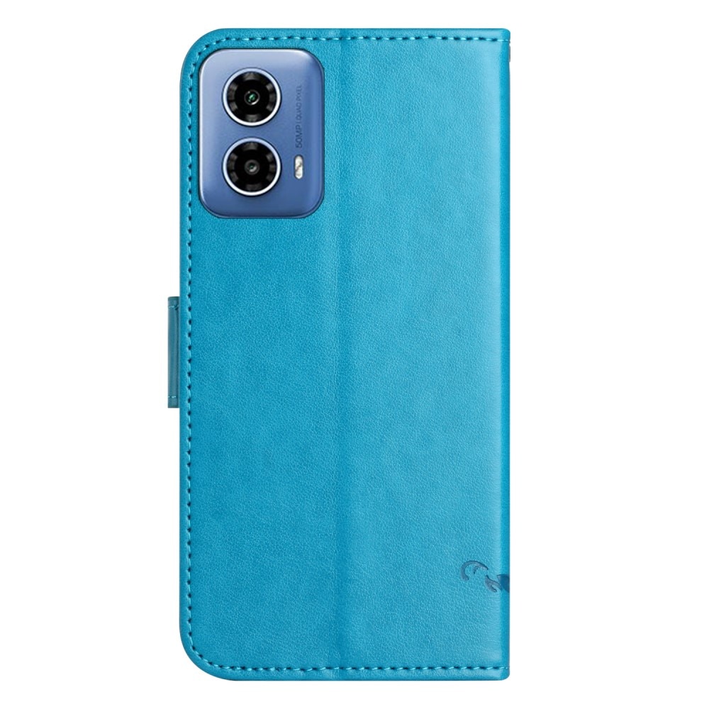 Motorola Moto G04 Handyhülle mit Schmetterlingsmuster, blau