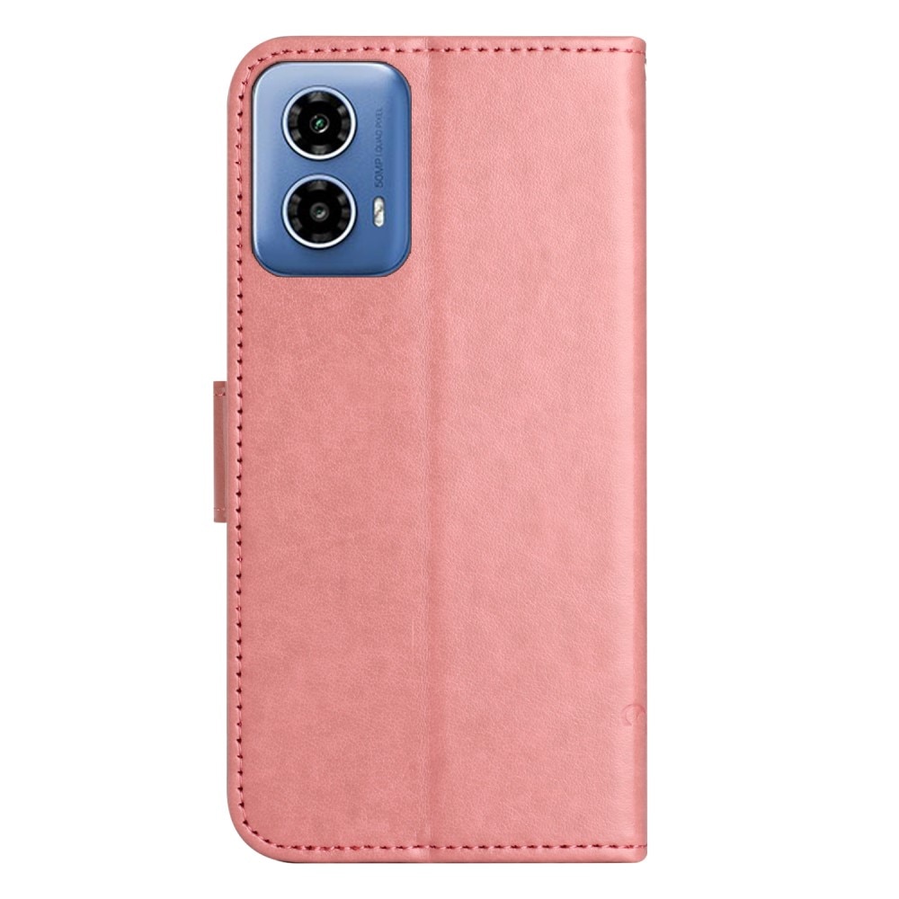 Motorola Moto G24 Handyhülle mit Schmetterlingsmuster, rosa