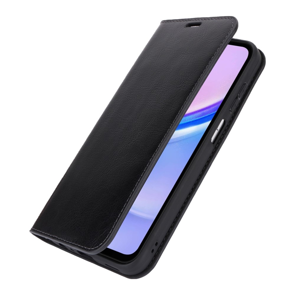 Samsung Galaxy A15 Handytasche aus Echtem Leder schwarz