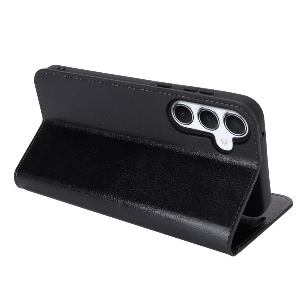 Samsung Galaxy A55 Handytasche aus Echtem Leder schwarz