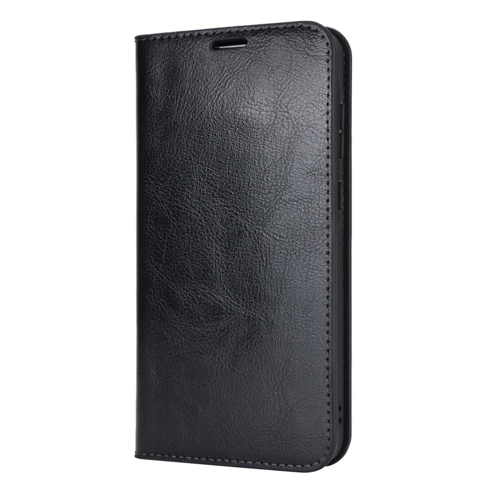 Samsung Galaxy A55 Handytasche aus Echtem Leder schwarz