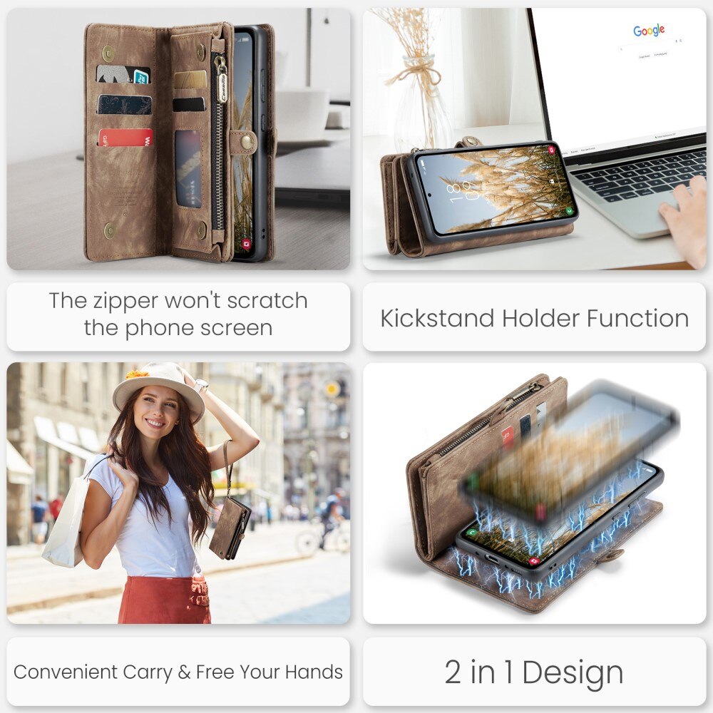 Multi-slot Portemonnaie-Hülle Samsung Galaxy A35 braun