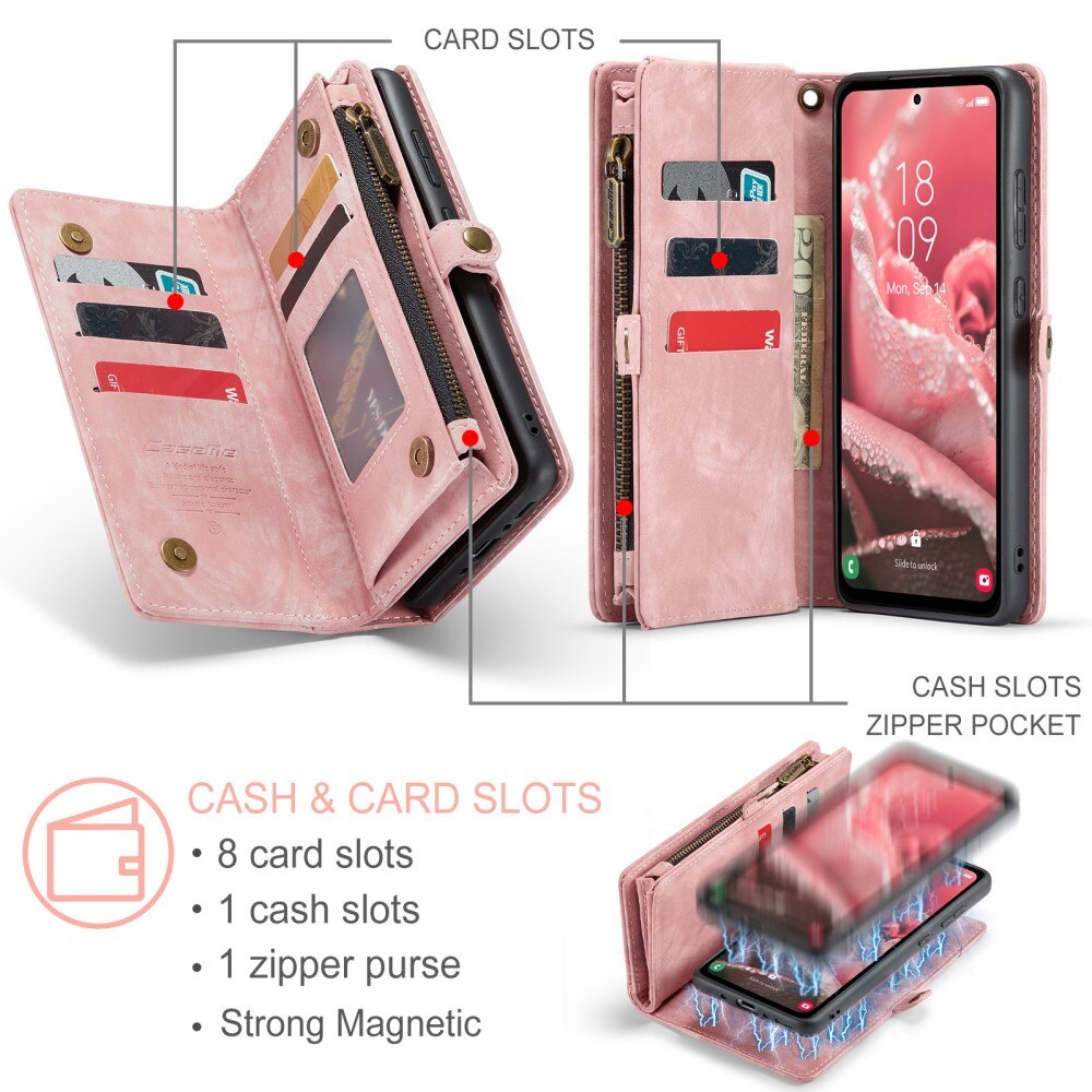 Multi-slot Portemonnaie-Hülle Samsung Galaxy A35 rosa