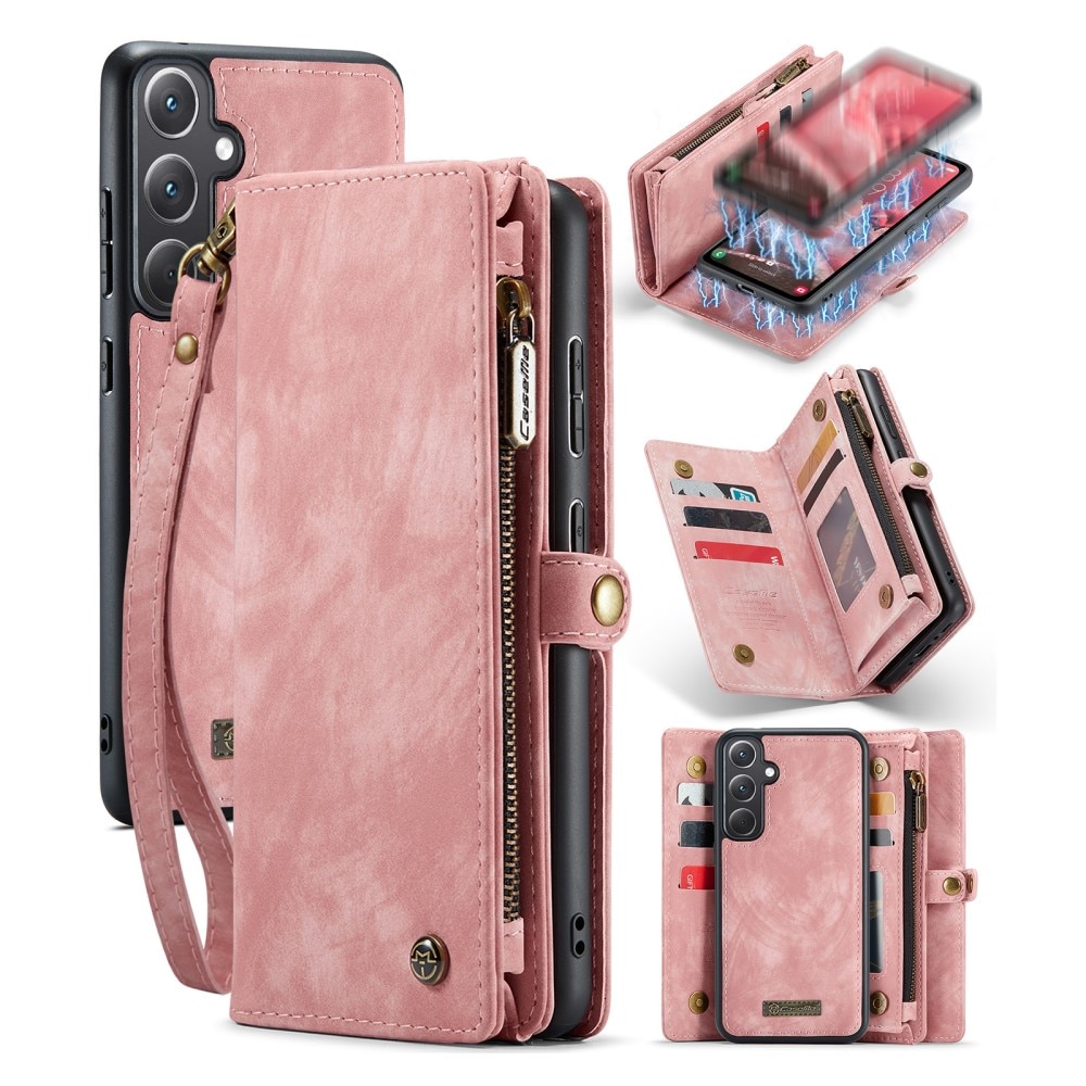 Multi-slot Portemonnaie-Hülle Samsung Galaxy A35 rosa