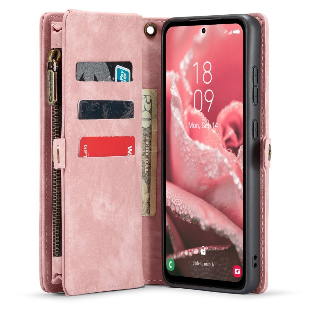 Multi-slot Portemonnaie-Hülle Samsung Galaxy A35 rosa