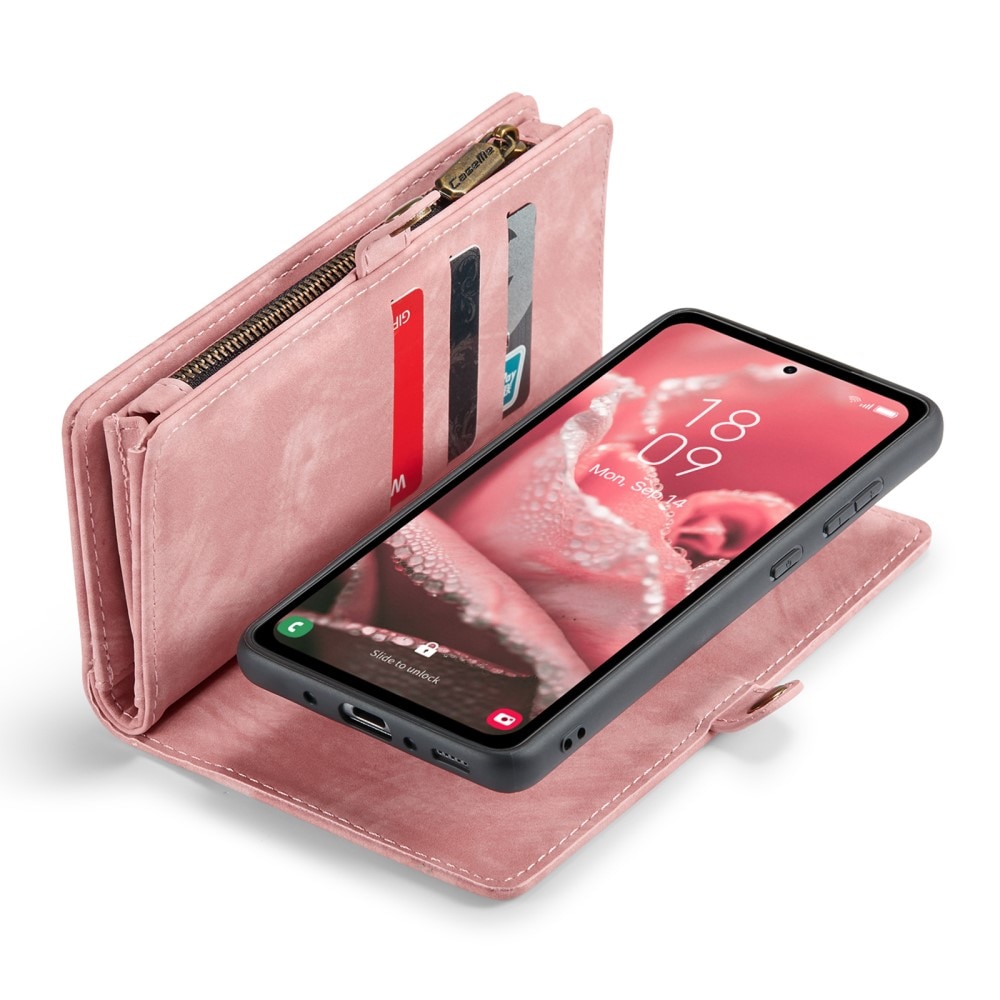 Multi-slot Portemonnaie-Hülle Samsung Galaxy A35 rosa