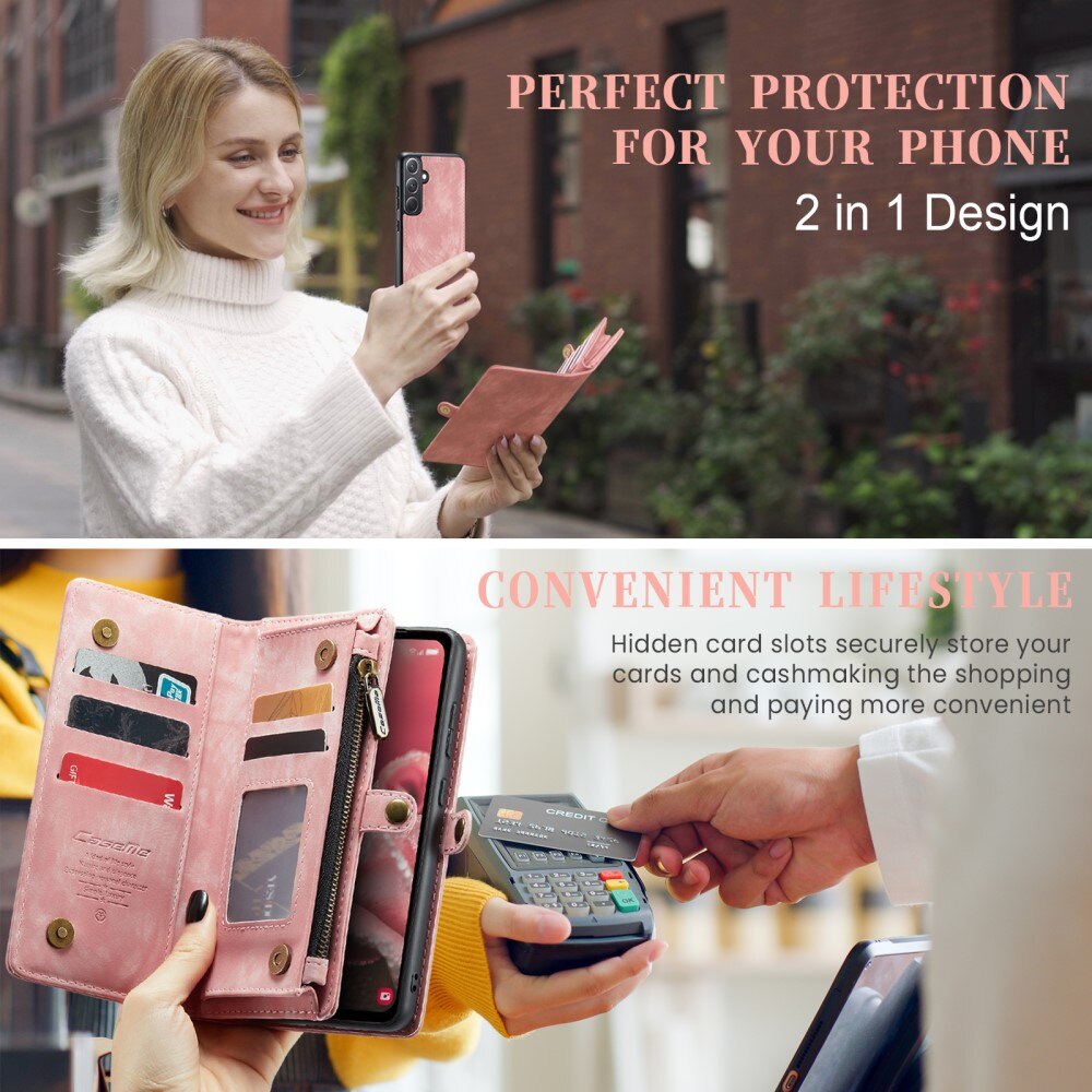 Multi-slot Portemonnaie-Hülle Samsung Galaxy A35 rosa