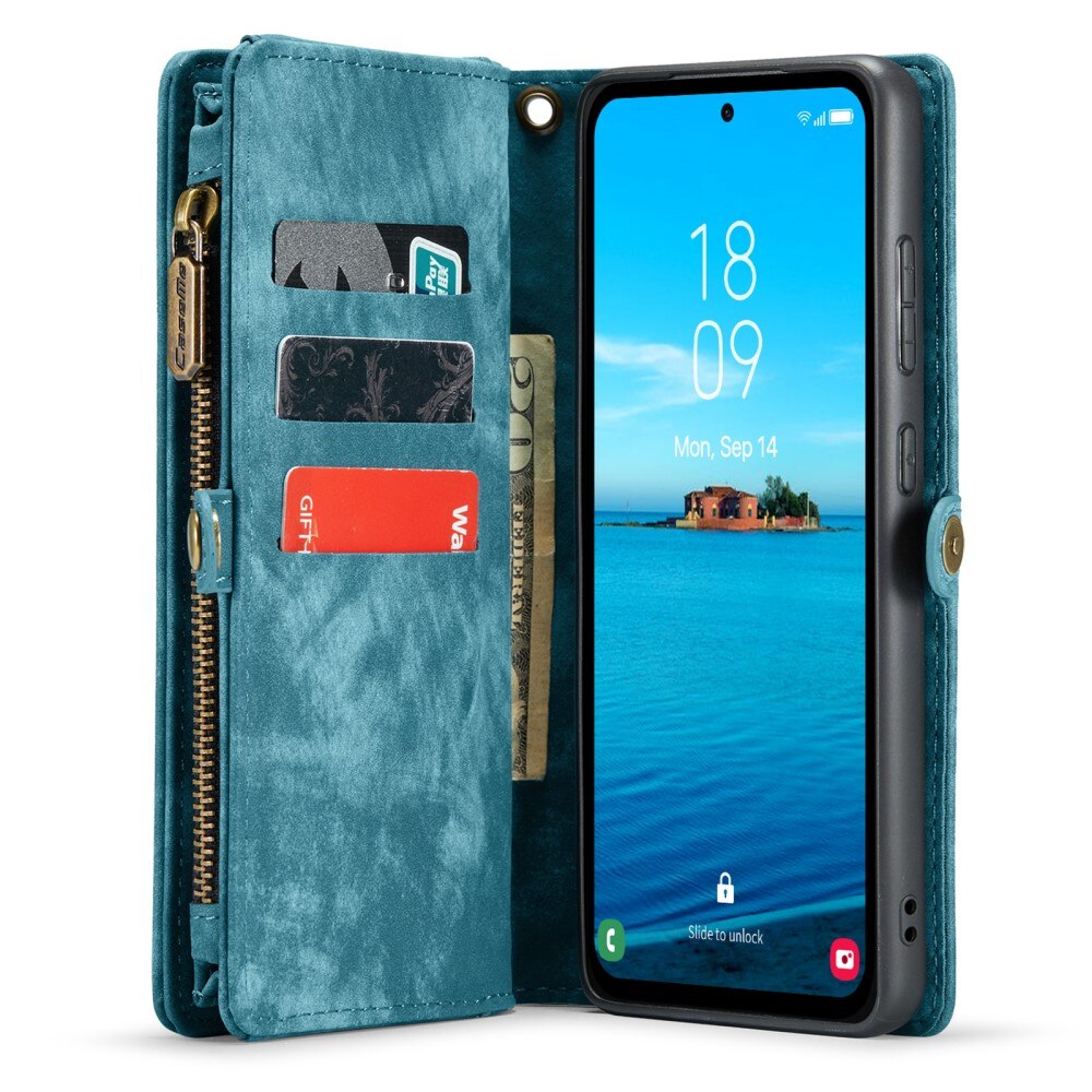 Multi-slot Portemonnaie-Hülle Samsung Galaxy A35 blau