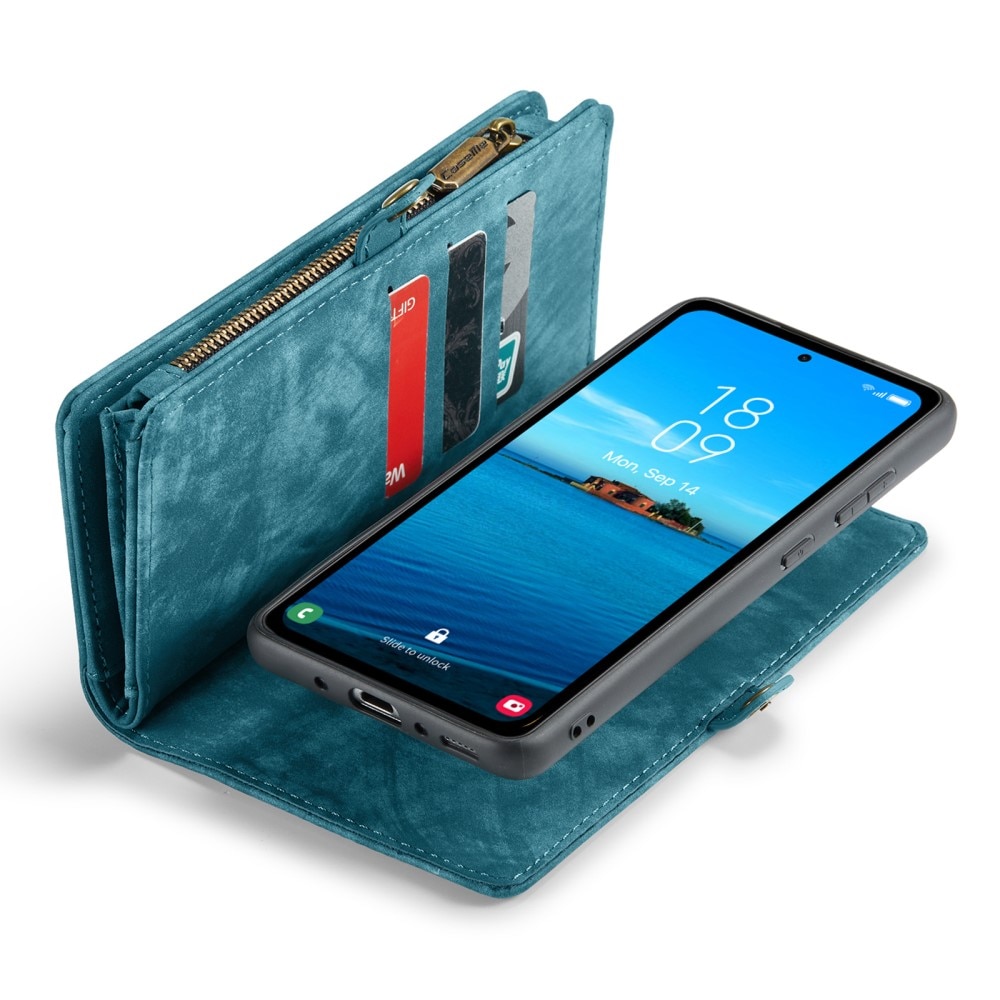 Multi-slot Portemonnaie-Hülle Samsung Galaxy A35 blau