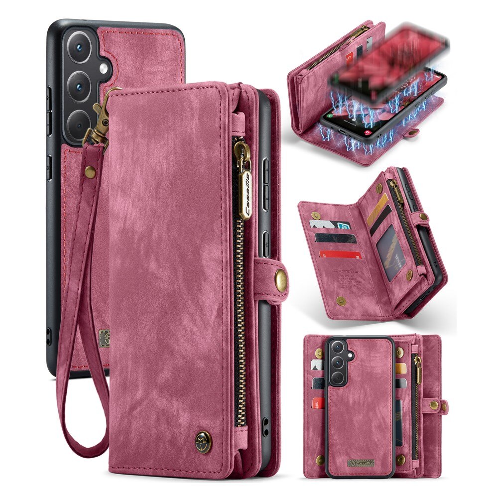 Multi-slot Portemonnaie-Hülle Samsung Galaxy A35 Rot