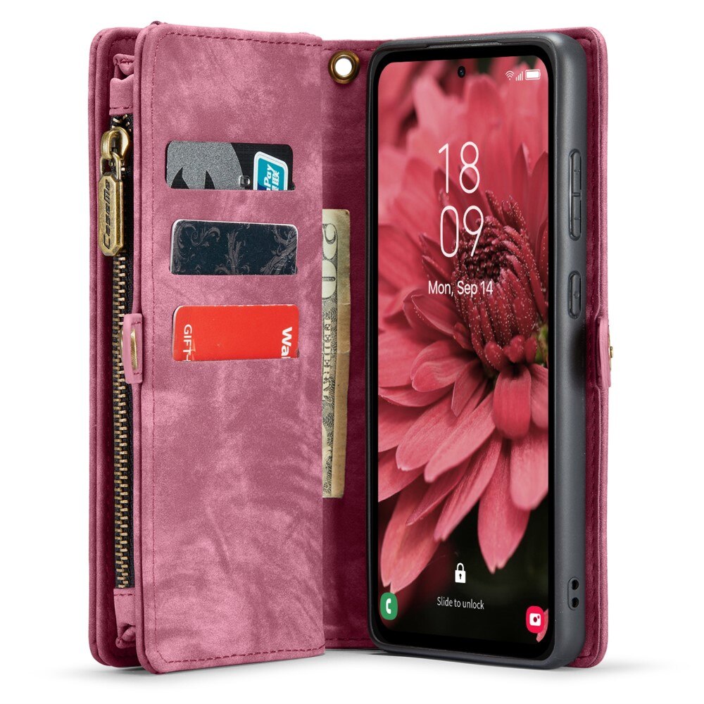 Multi-slot Portemonnaie-Hülle Samsung Galaxy A35 Rot