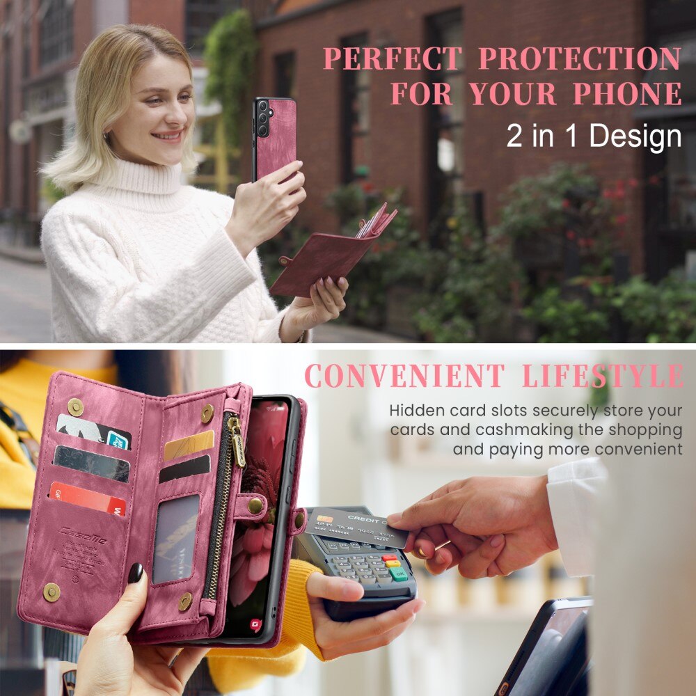 Multi-slot Portemonnaie-Hülle Samsung Galaxy A35 Rot