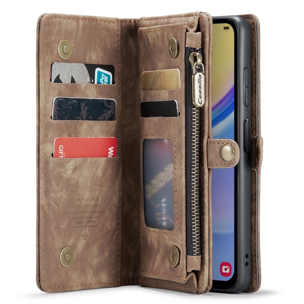 Multi-slot Portemonnaie-Hülle Samsung Galaxy A05s Braun