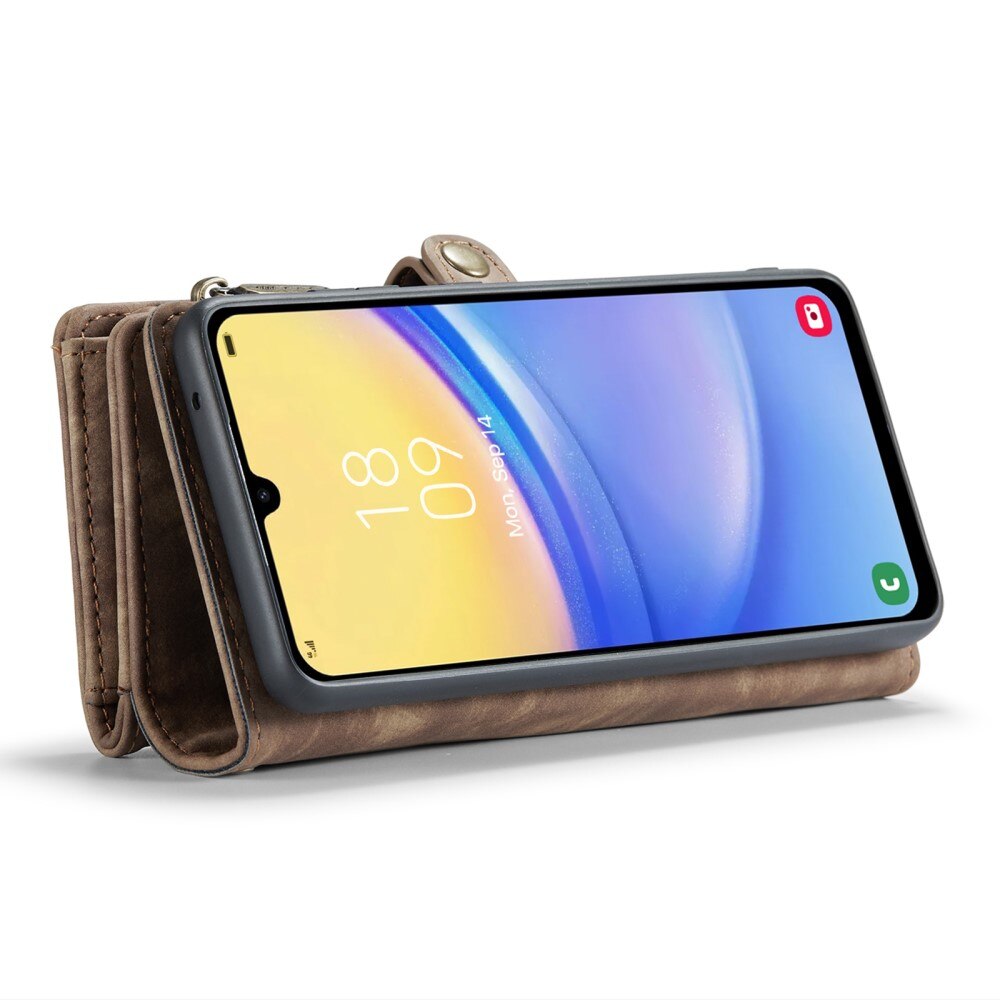 Multi-slot Portemonnaie-Hülle Samsung Galaxy A05s Braun