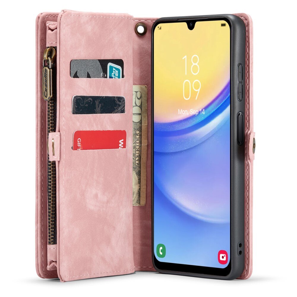 Multi-slot Portemonnaie-Hülle Samsung Galaxy A15 rosa