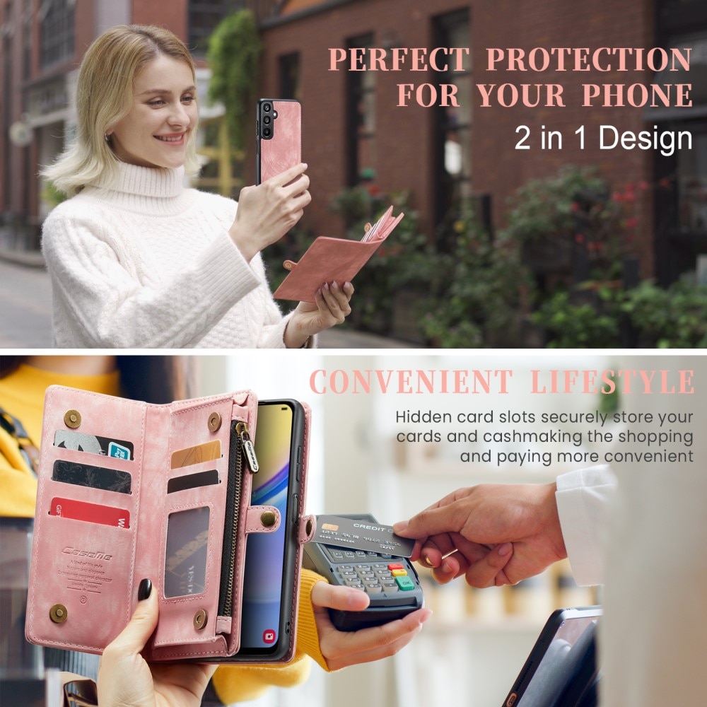Multi-slot Portemonnaie-Hülle Samsung Galaxy A15 rosa