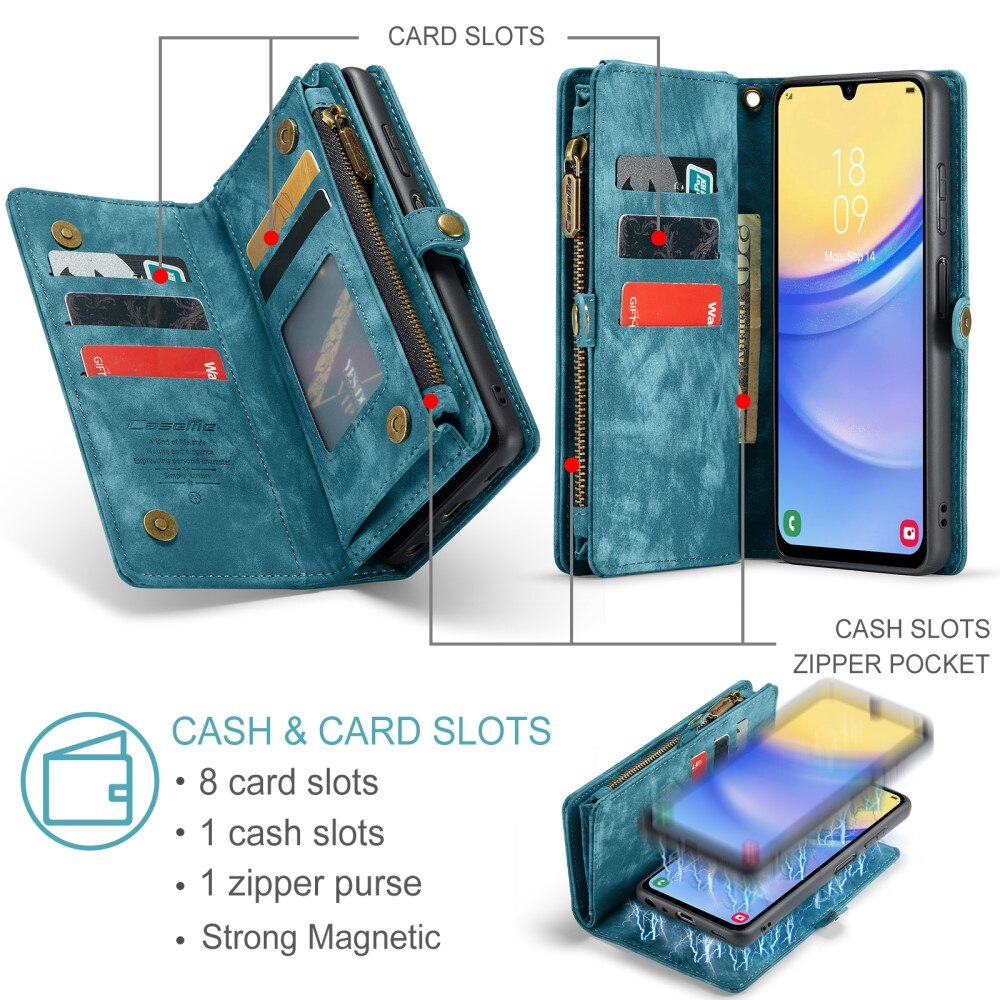 Multi-slot Portemonnaie-Hülle Samsung Galaxy A15 blau