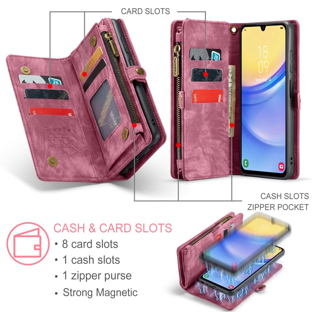 Multi-slot Portemonnaie-Hülle Samsung Galaxy A15 rot