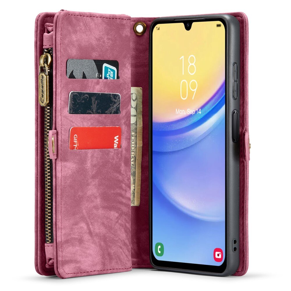 Multi-slot Portemonnaie-Hülle Samsung Galaxy A15 rot