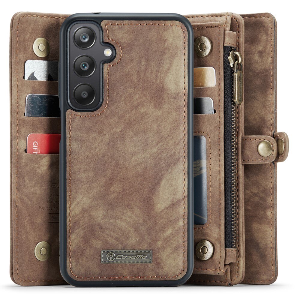 Multi-slot Portemonnaie-Hülle Samsung Galaxy A25 Braun