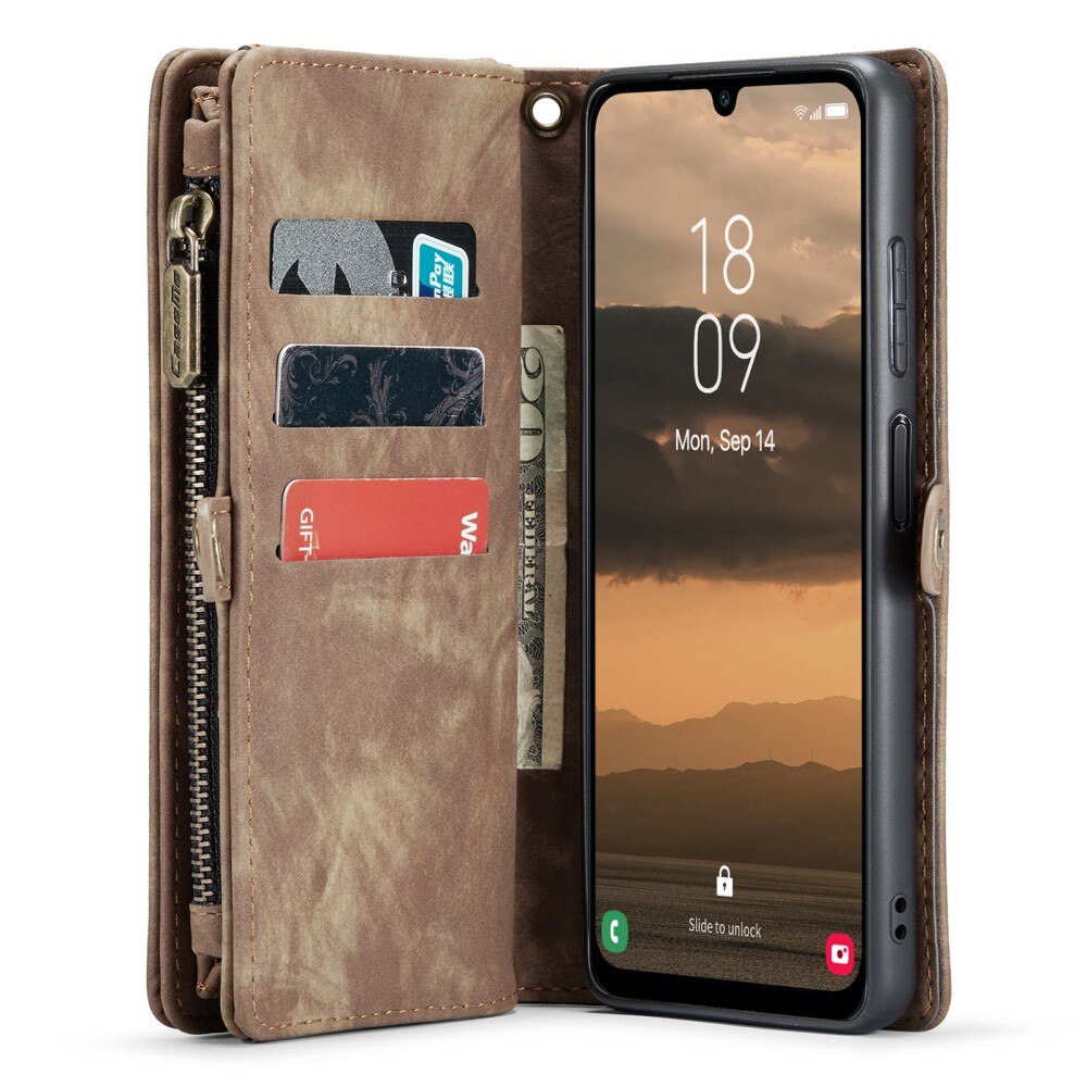 Multi-slot Portemonnaie-Hülle Samsung Galaxy A25 Braun