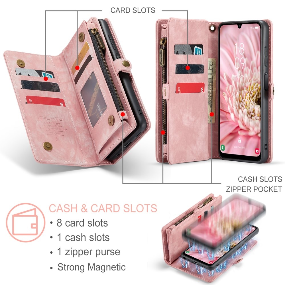 Multi-slot Portemonnaie-Hülle Samsung Galaxy A25 rosa