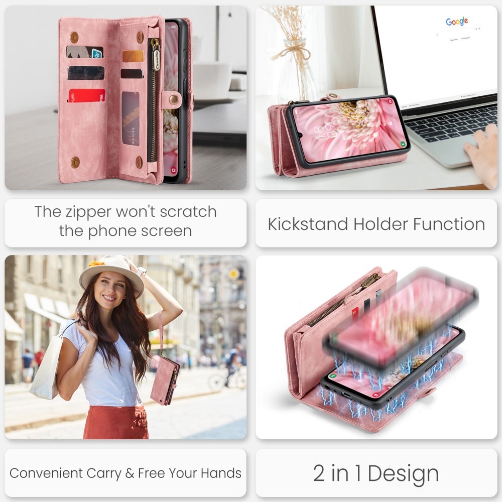 Multi-slot Portemonnaie-Hülle Samsung Galaxy A25 rosa