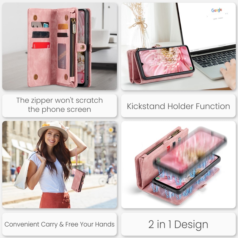 Multi-slot Portemonnaie-Hülle Samsung Galaxy A25 Rosa