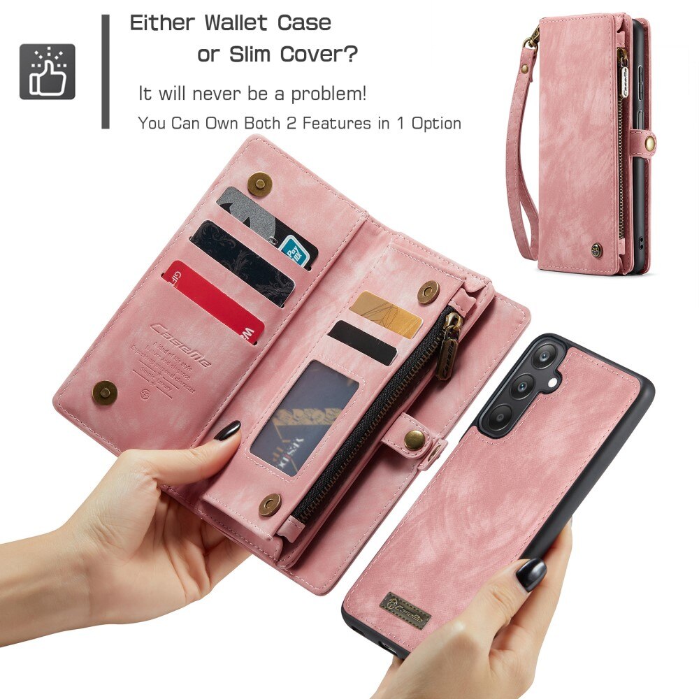 Multi-slot Portemonnaie-Hülle Samsung Galaxy A25 Rosa