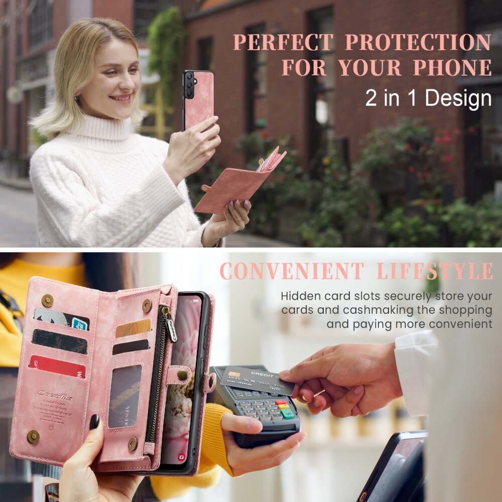 Multi-slot Portemonnaie-Hülle Samsung Galaxy A25 rosa