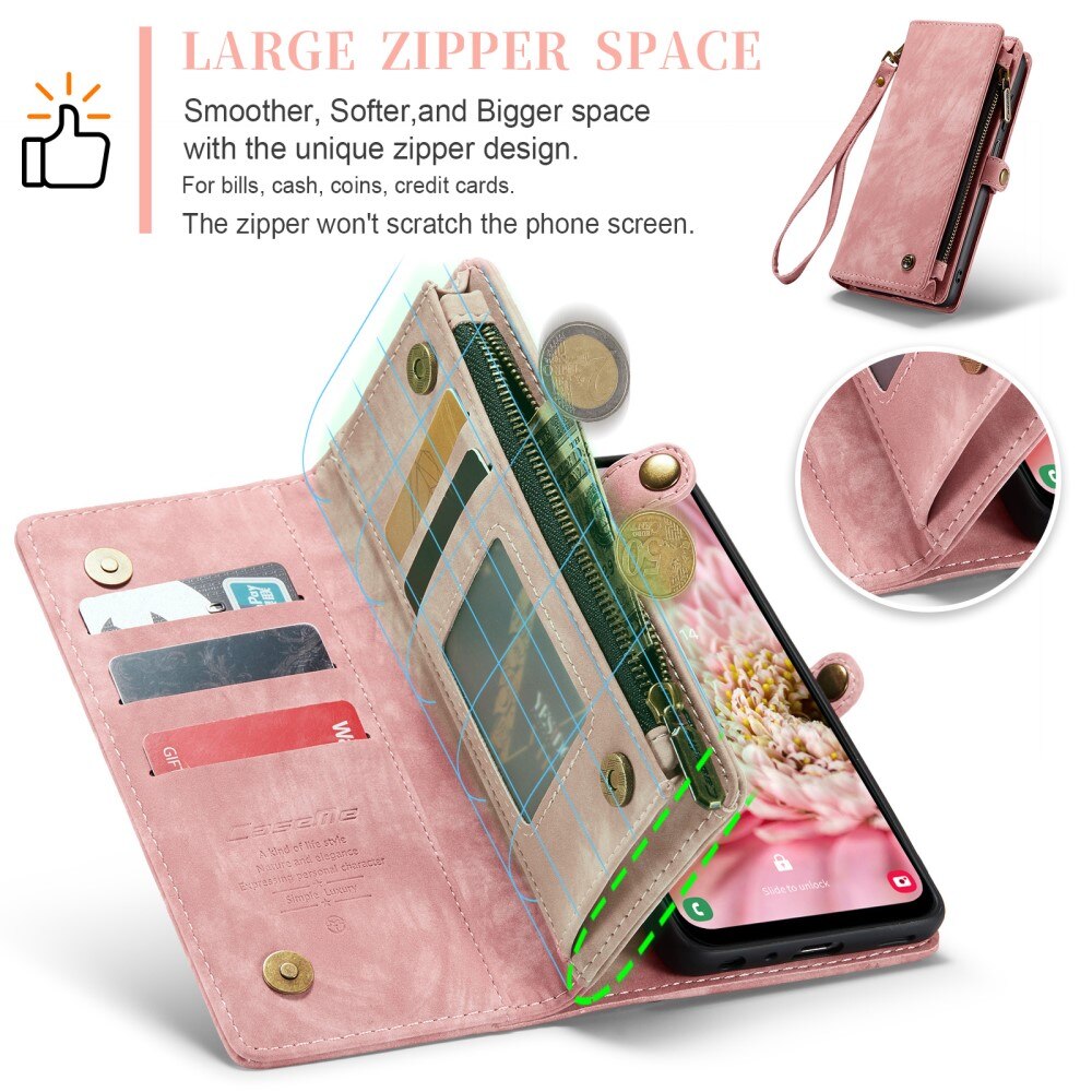 Multi-slot Portemonnaie-Hülle Samsung Galaxy A25 Rosa