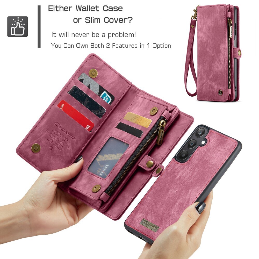 Multi-slot Portemonnaie-Hülle Samsung Galaxy A25 Rot