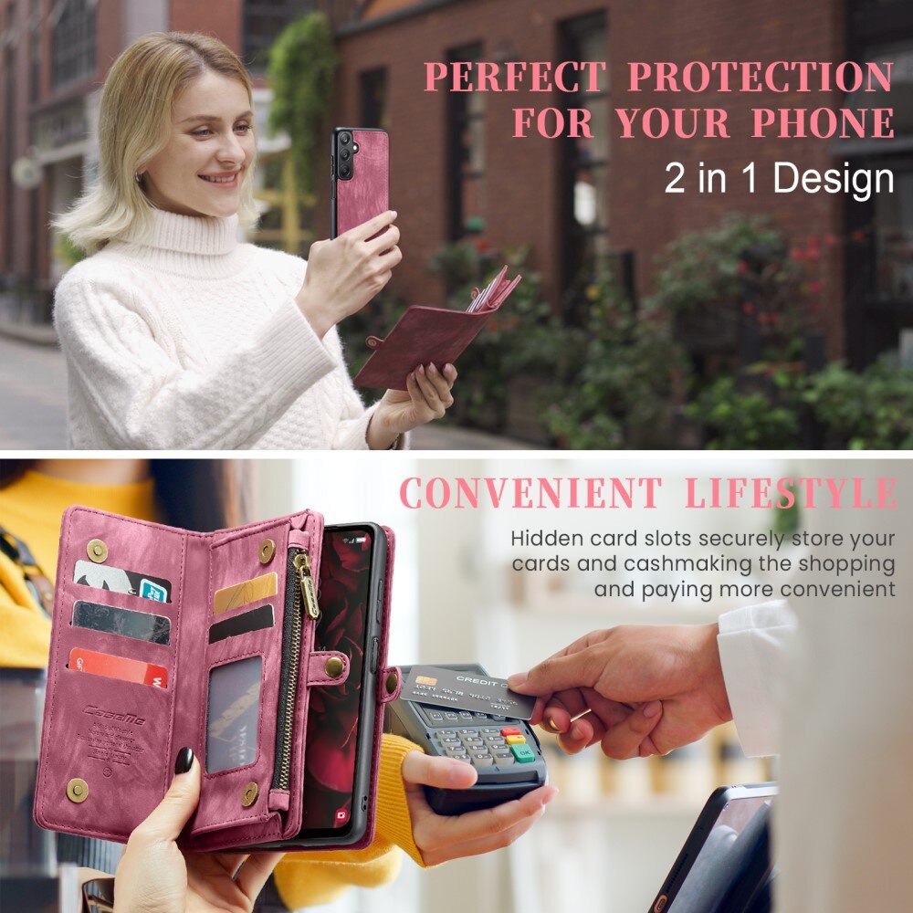 Multi-slot Portemonnaie-Hülle Samsung Galaxy A25 Rot