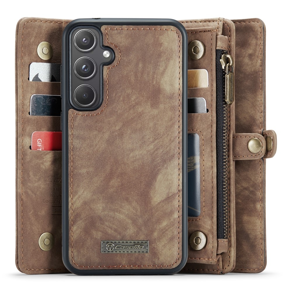 Multi-slot Portemonnaie-Hülle Samsung Galaxy A55 Braun