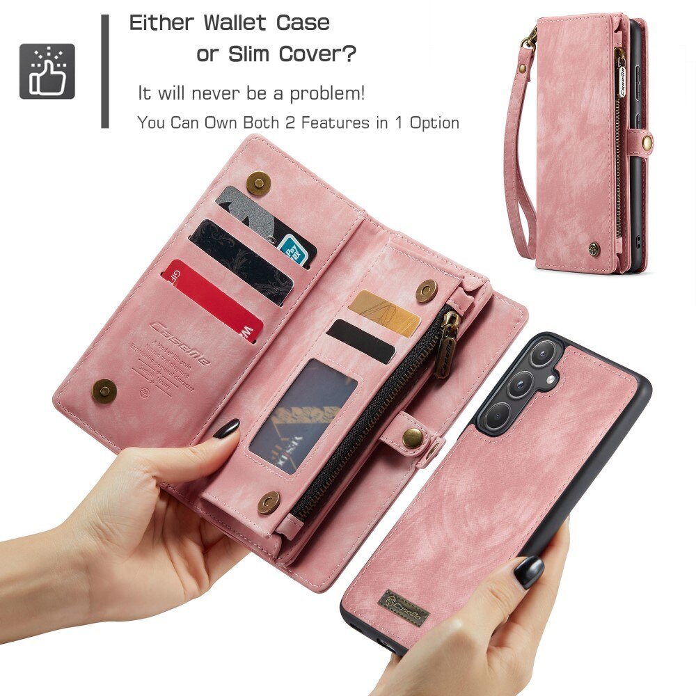 Multi-slot Portemonnaie-Hülle Samsung Galaxy A55 Rosa