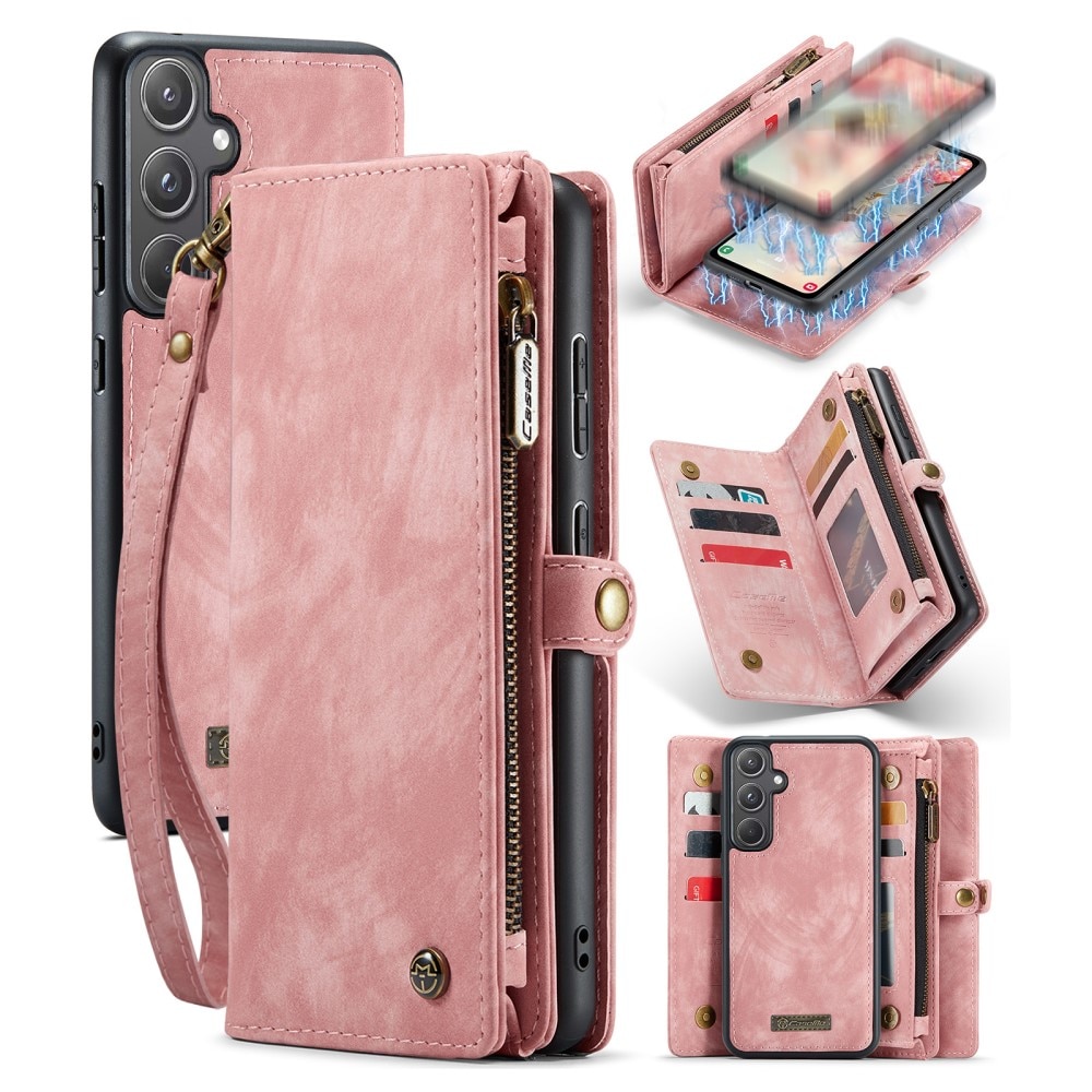 Multi-slot Portemonnaie-Hülle Samsung Galaxy A55 rosa