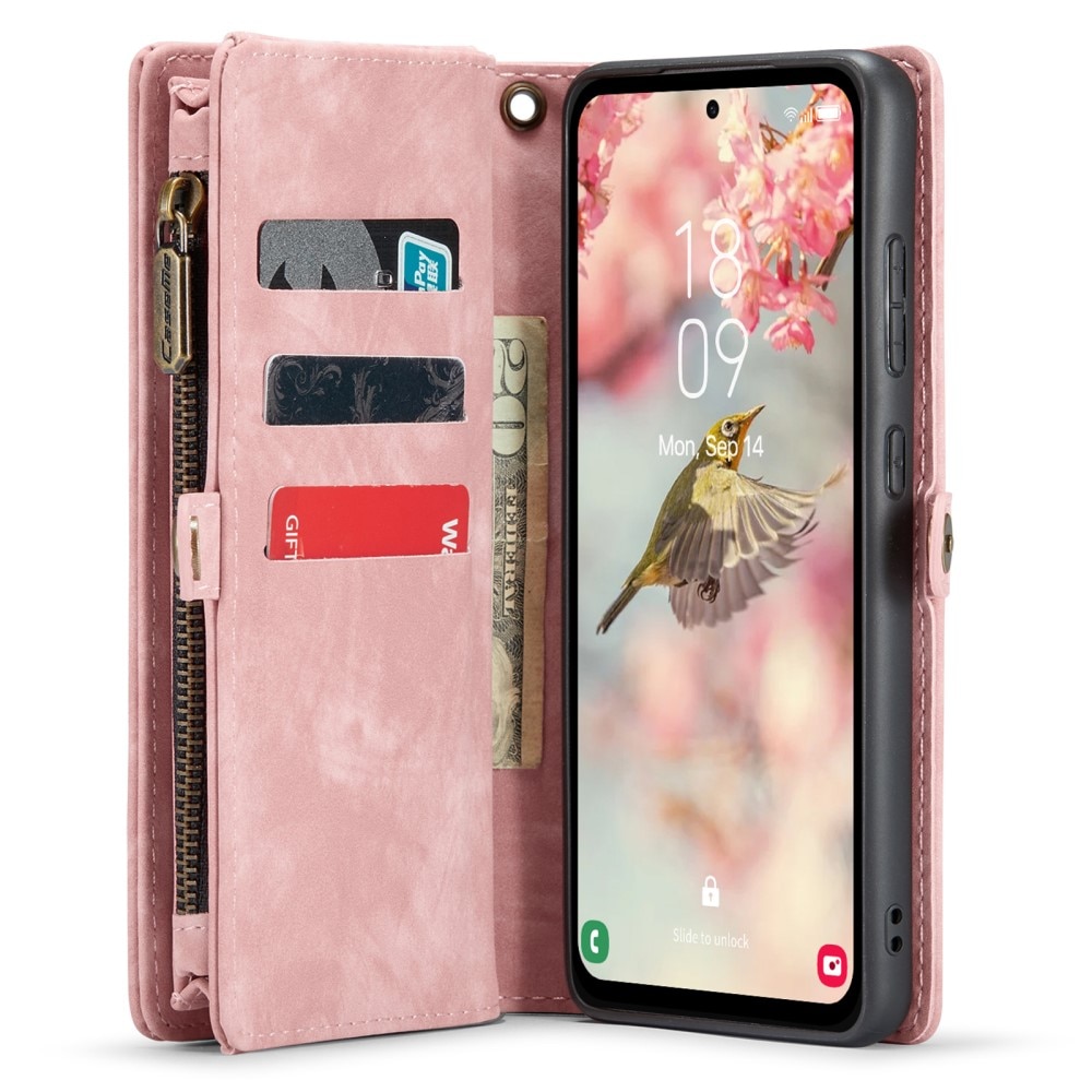 Multi-slot Portemonnaie-Hülle Samsung Galaxy A55 Rosa