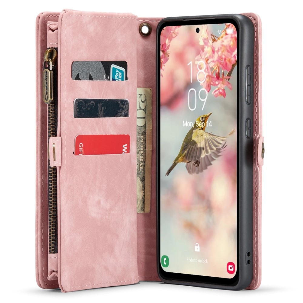 Multi-slot Portemonnaie-Hülle Samsung Galaxy A55 rosa