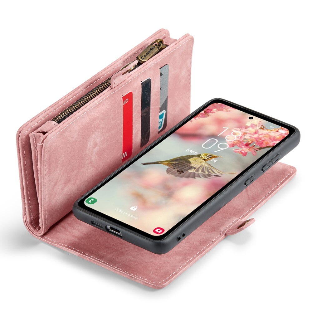 Multi-slot Portemonnaie-Hülle Samsung Galaxy A55 rosa