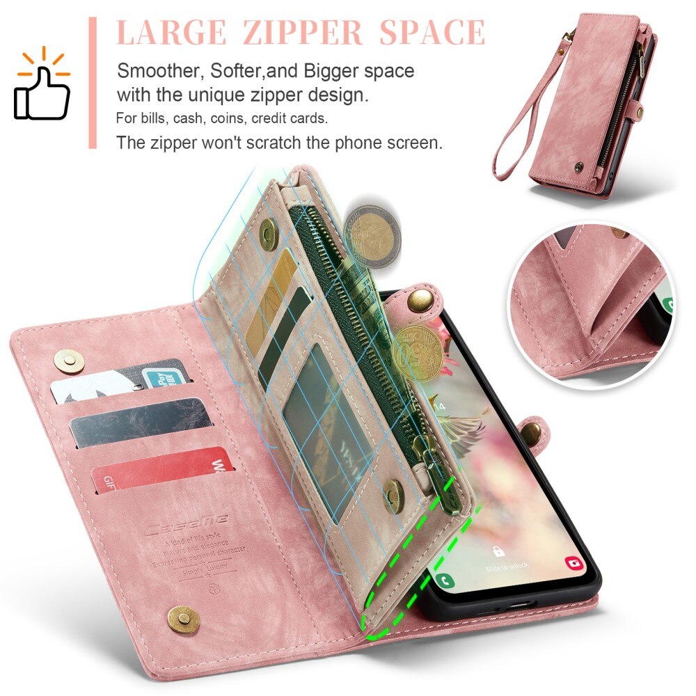 Multi-slot Portemonnaie-Hülle Samsung Galaxy A55 Rosa