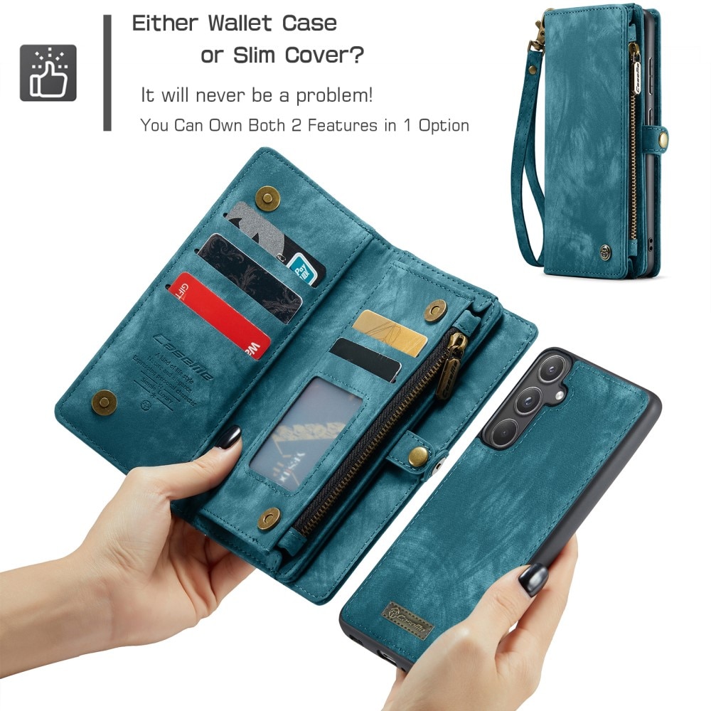 Multi-slot Portemonnaie-Hülle Samsung Galaxy A55 blau