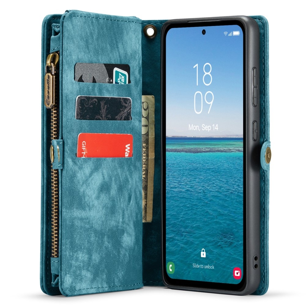 Multi-slot Portemonnaie-Hülle Samsung Galaxy A55 blau