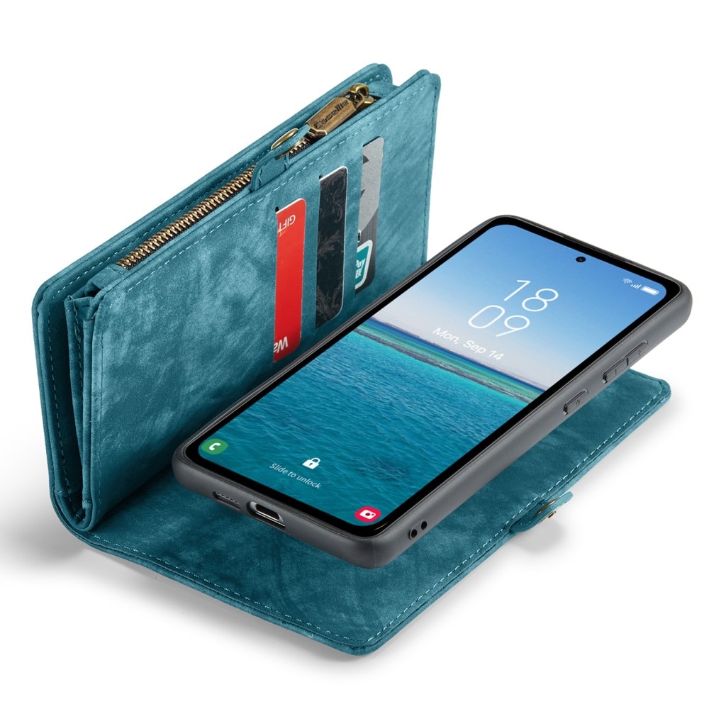 Multi-slot Portemonnaie-Hülle Samsung Galaxy A55 blau