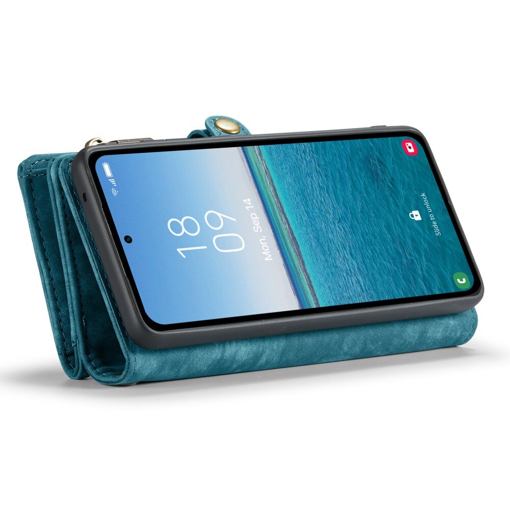 Multi-slot Portemonnaie-Hülle Samsung Galaxy A55 blau