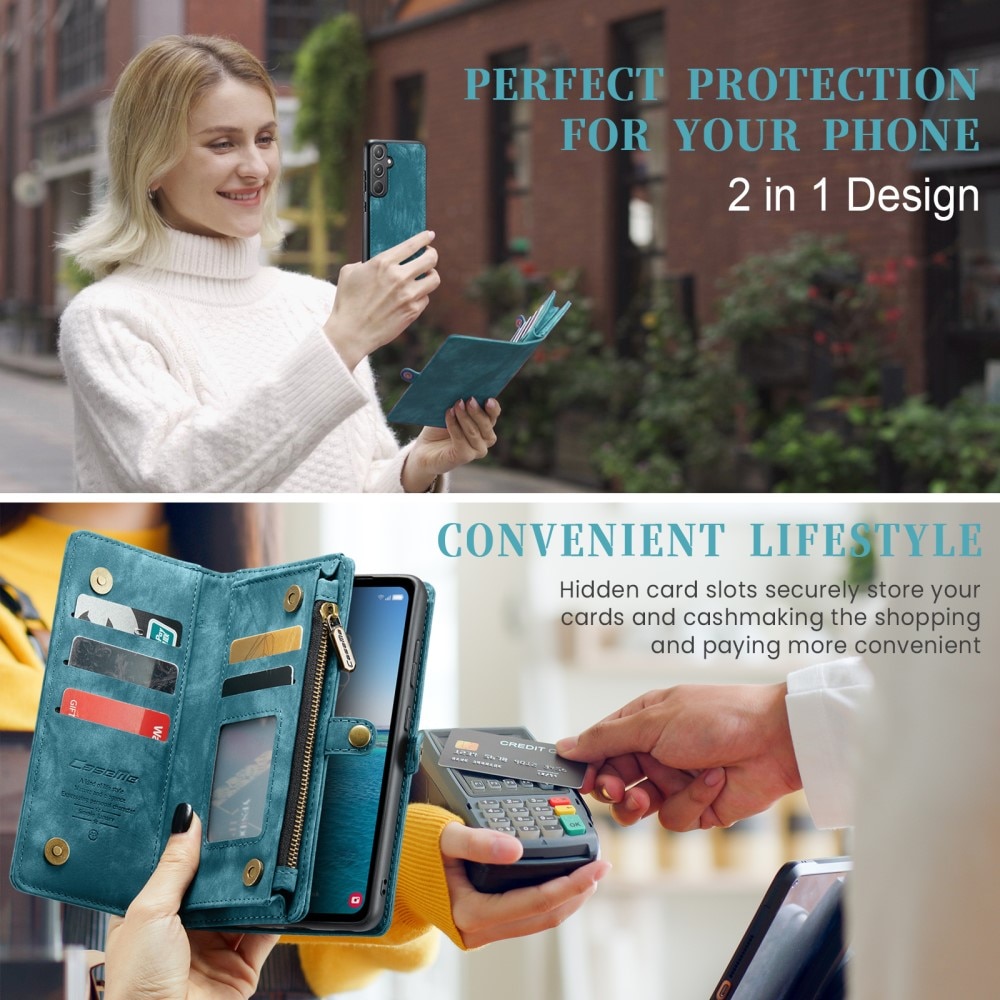 Multi-slot Portemonnaie-Hülle Samsung Galaxy A55 blau