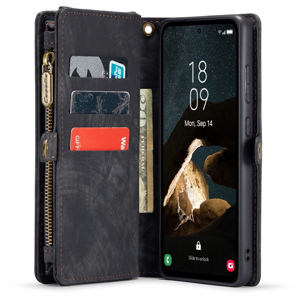 Multi-slot Portemonnaie-Hülle Samsung Galaxy A55 Grau